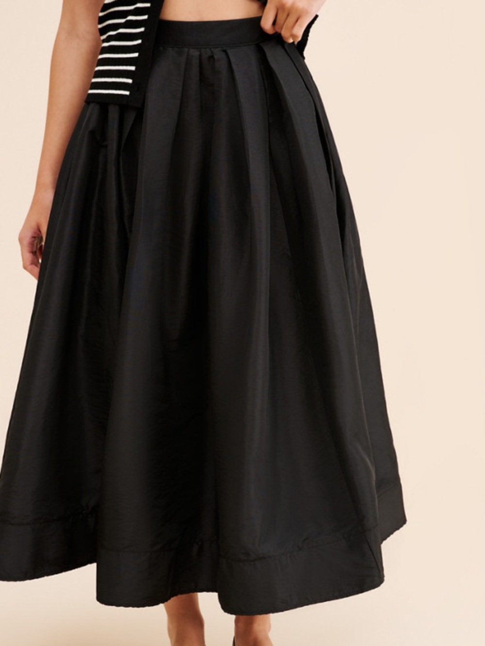 Free People Black Maxi Skirt with Full Silhouette
